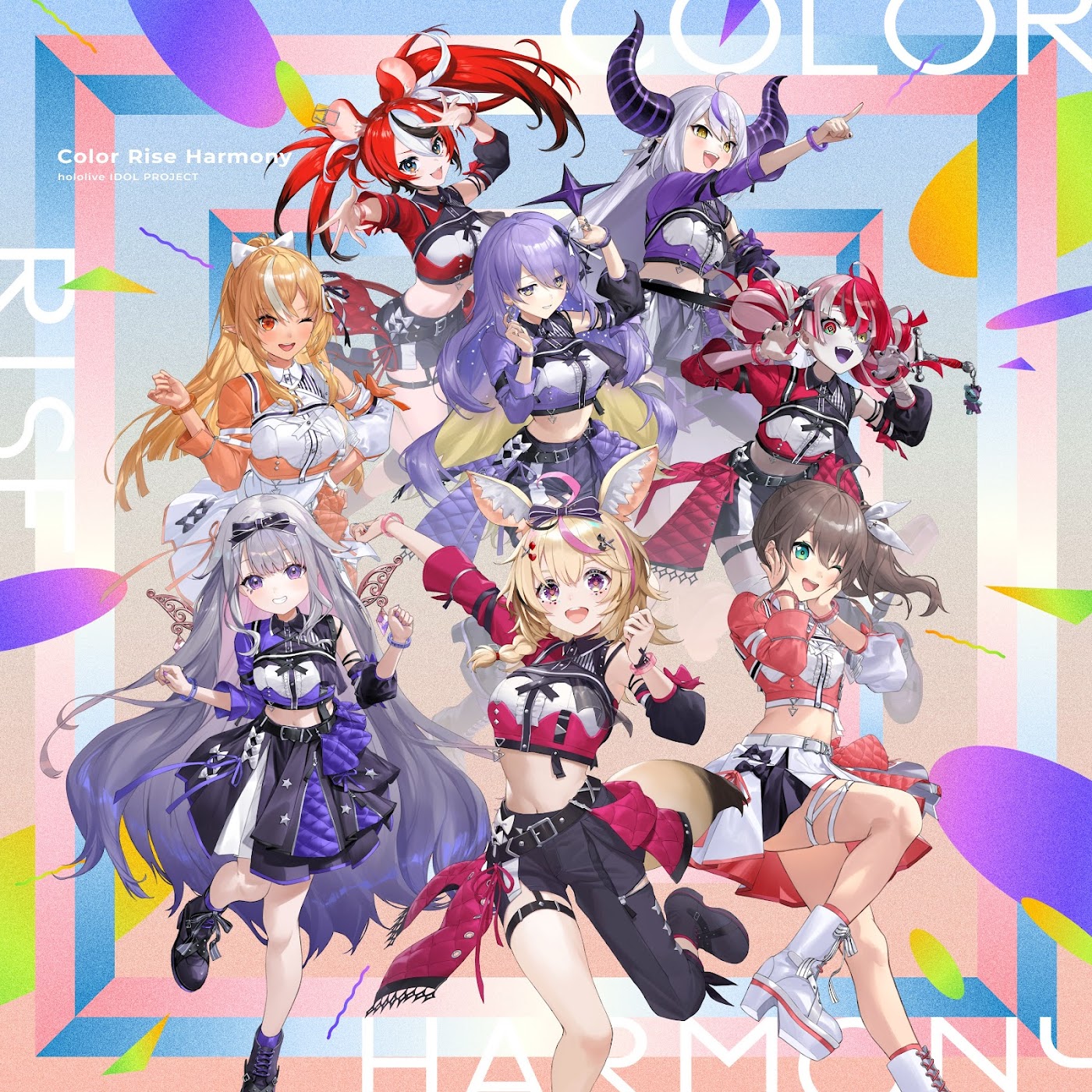 Hakos Baelz, La  Darknesss, Shiranui Flare, Moona Hoshinova, Kureiji Ollie, Koseki Bijou, Omaru Polka, Natsuiro Matsuri - Color Rise Harmony [Theme Song hololive IDOL PROJECT].mp3