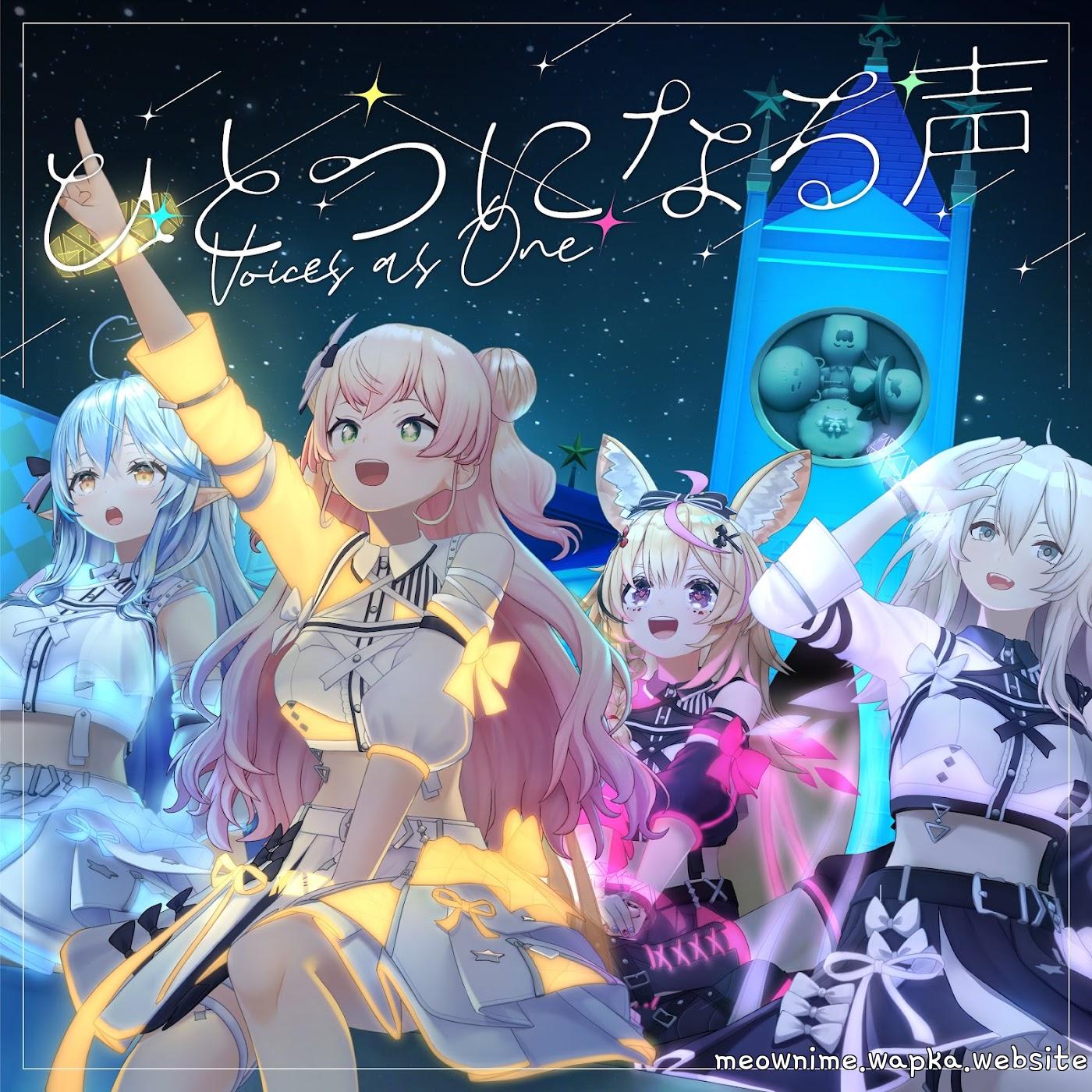 Cover album hololive IDOL PROJECT Theme Song dari Yukihana Lamy, Momosuzu Nene, Shishiro Botan, Omaru Polka di Matikiri